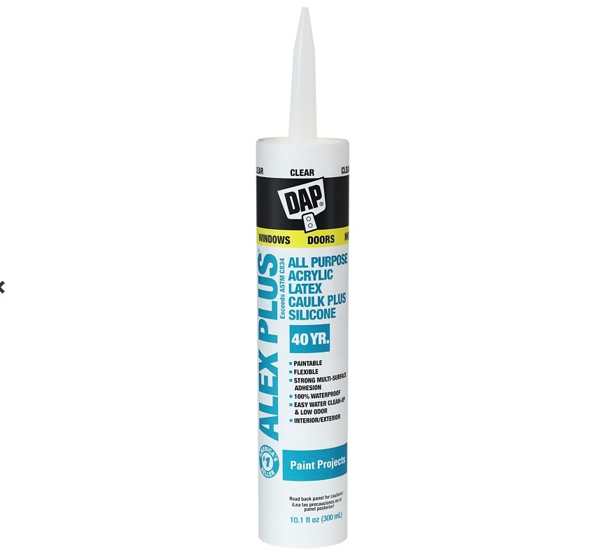 DAP Acrylic Caulk with Silicone, Clear 10.1 oz