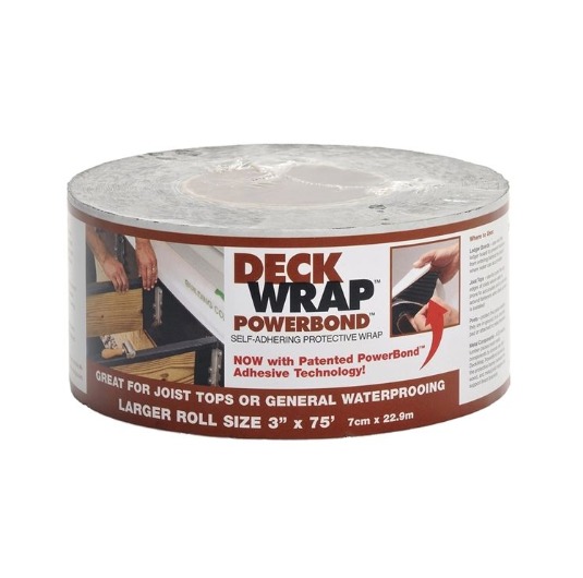 DeckWrap PowerBond 3"x75' Joist Flashing Tape Black