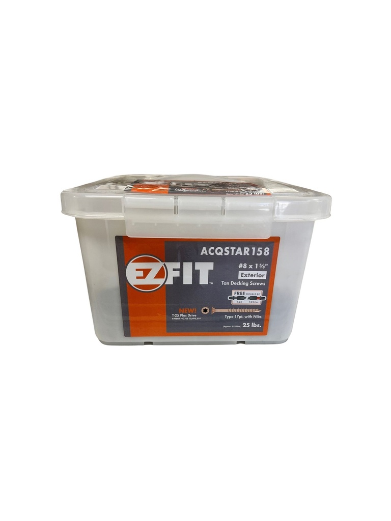 EZ Fit #8x1-5/8 Screws 25Lb/Bx Tan