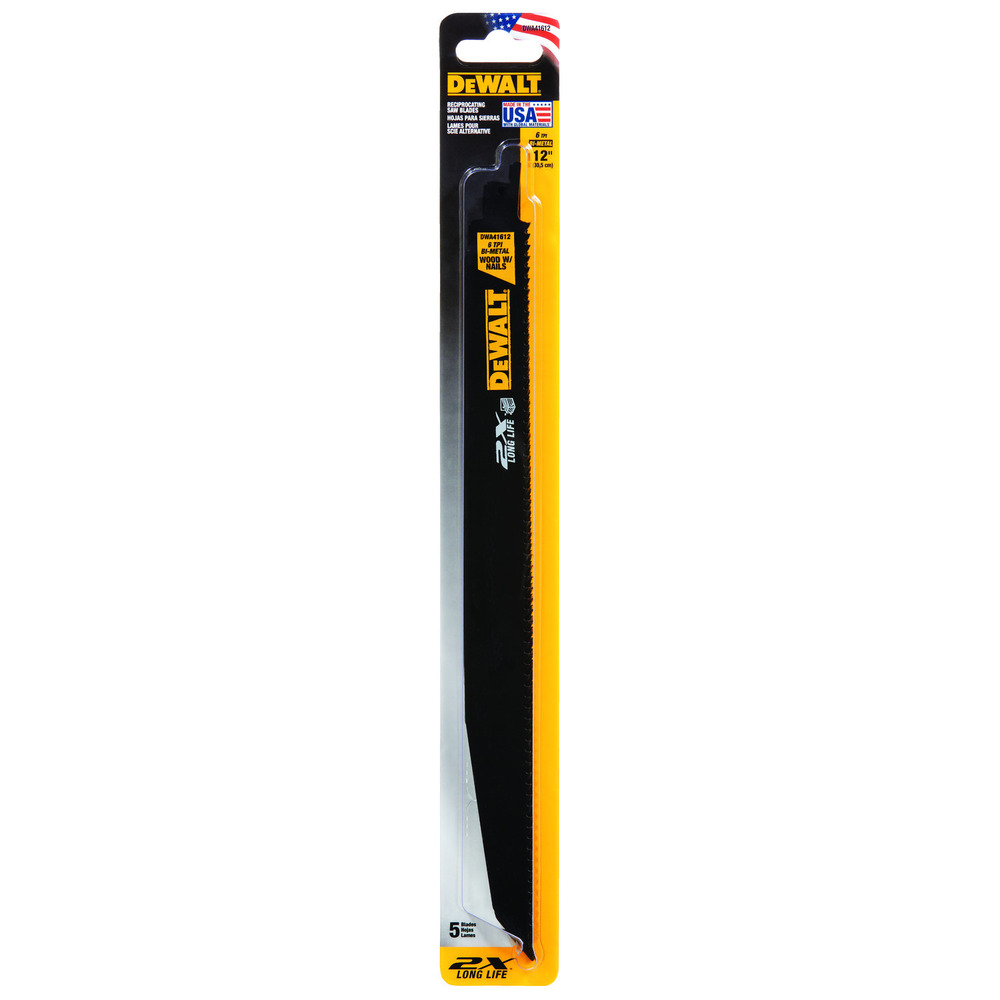 Dewalt Reciprocating Saw Blade 12" 5-Pack