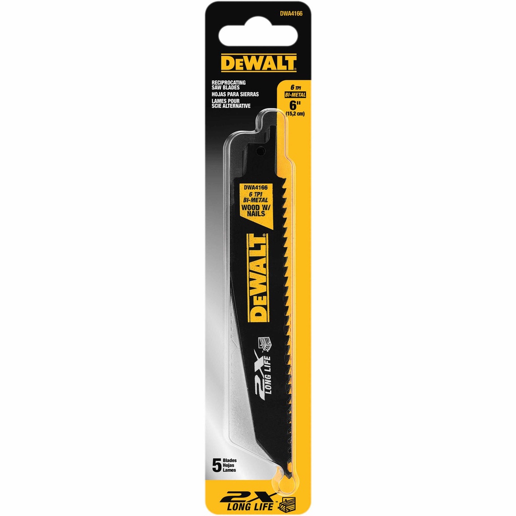 Dewalt Reciprocating Saw Blade 9" 5-Pack