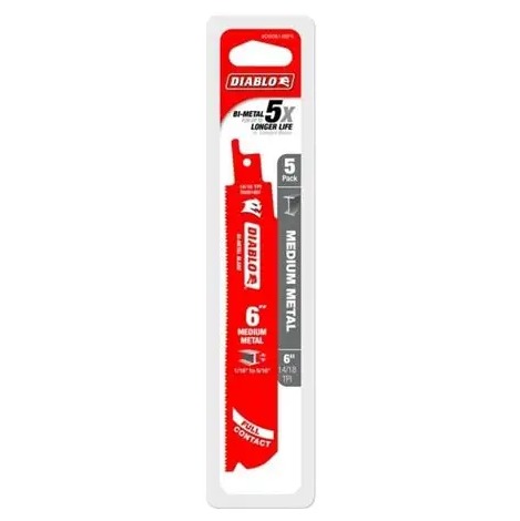 Diablo 6" Reciprocating Saw Blade Metal 5-Pack