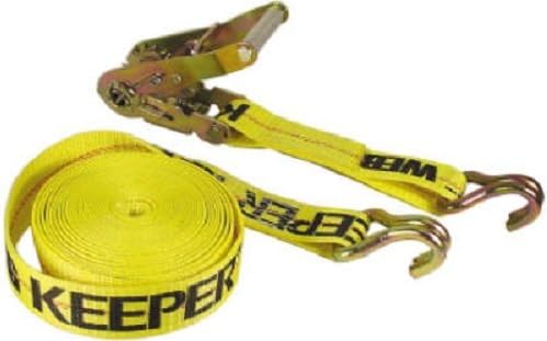 Keeper Ratchet Strap Tie Down 2x27' Yellow Hook 1-Pack