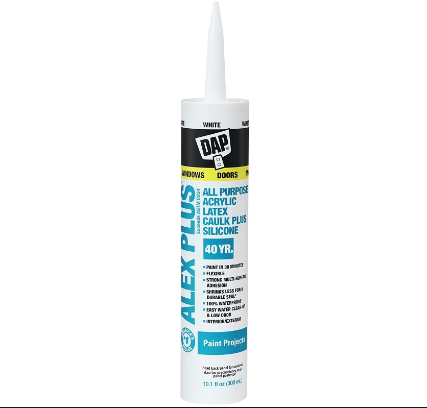 DAP Acrylic Caulk with Silicone, White 10.1 oz