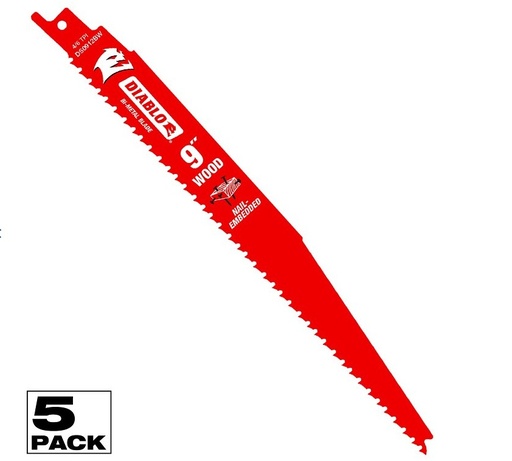 Diablo 9" Reciprocating Saw Blade, Bi-Metal 5/pk