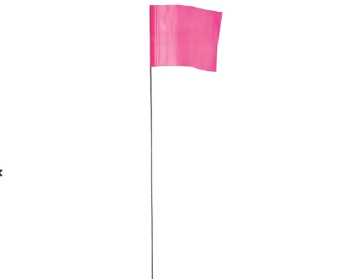 Flag Stake Pink 2.5x3.5x21"100/ct