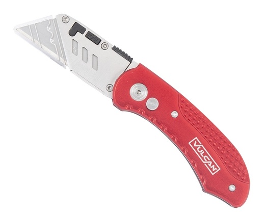 Vulcan Utility Knife, Steel Blade, Red Handle