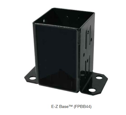 Simpson E-Z Base Black Powder-Coated Post Base FPBB44