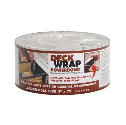 DeckWrap PowerBond 3"x75' Joist Flashing Tape Black